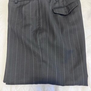 Ann Taylor Cuffed, Culotte-Style Fully-Lined Black with Pinstripe Cuffed Wide Le